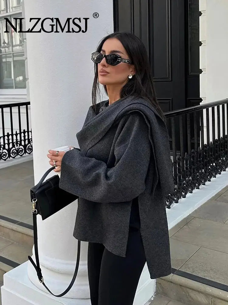 Abrigo estilo bufanda